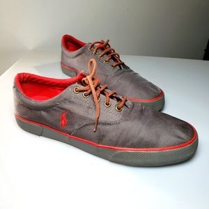 Polo by Ralph Lauren Men's Gray and Red Sneakers